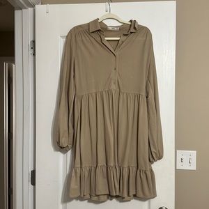 Mango women’s beige A- line dress size 4